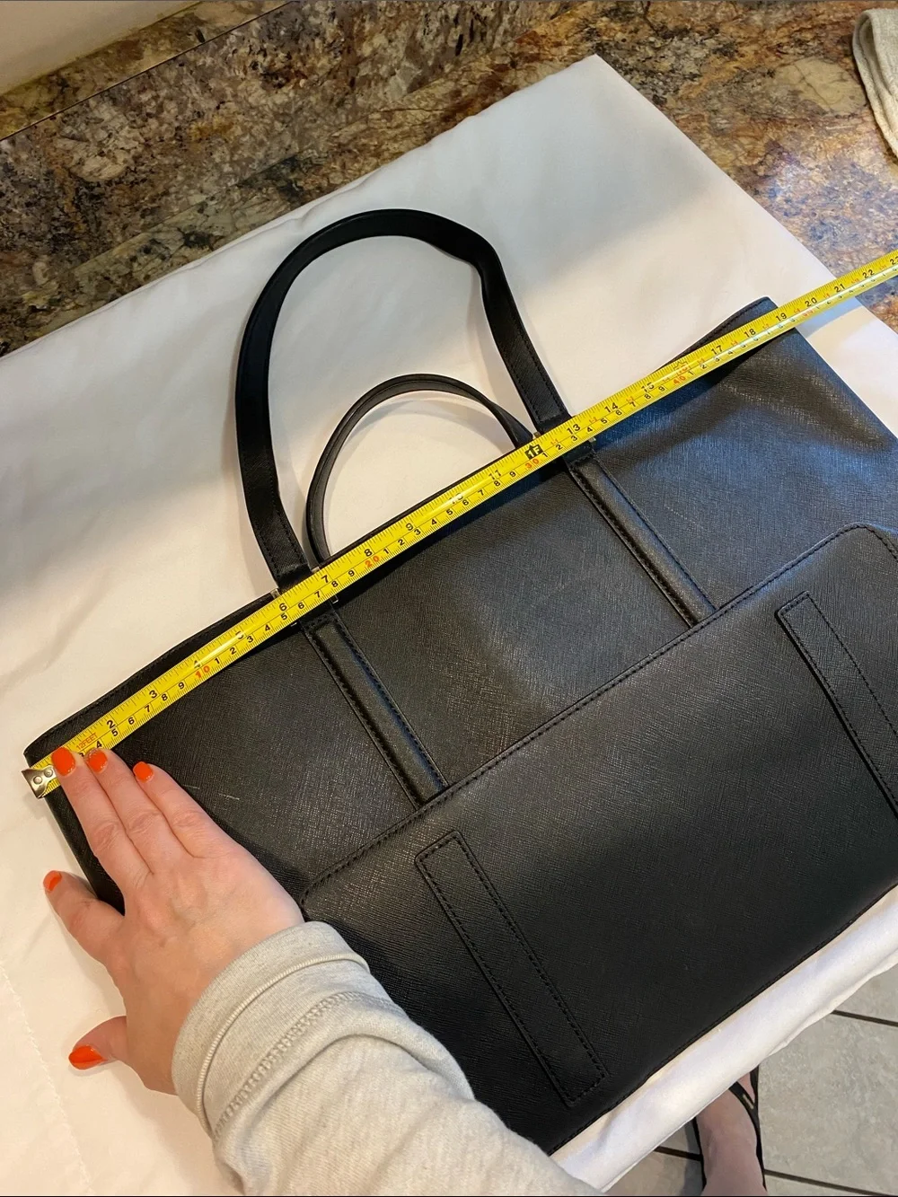 Kate Spade black cow leather tote